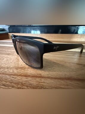 Maui Jim Matte Black Sunglasses with Gray Polarized Lenses